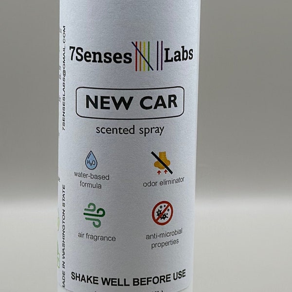 7SENSES New Car Scent - Water-Based Air Freshner Spray, Non-Toxic, No Harsh Chemicals