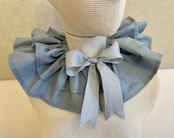 pierrot collar, removable ruffle collar, cotton bib, baby cape