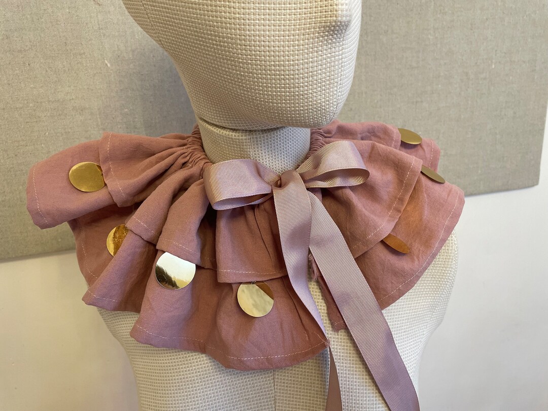 Pierrot Collar, Linen Cloak, Linen Collar With Ruffle, Frill Scarf ...