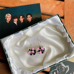 The Rose fandom Black Rose inspired resin earrings
