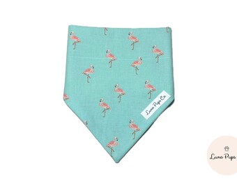 Flamingo Bandana | Over the Collar | Dog Bandana | Pet Accessories | Summer Dog Accessories | Pet Neckwear | Handmade