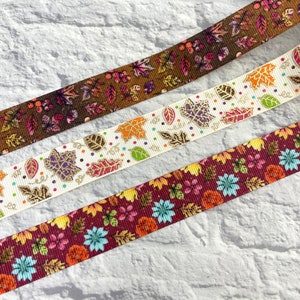 Fall ribbon, leaves, size 7/8