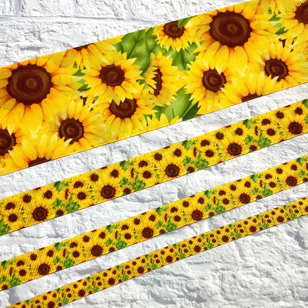 Sunflower Ribbon, Size 3in, 1.5in, 7/8, 5/8 - Etsy
