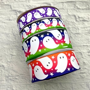 Ghost, Halloween, ribbon, size 1.5in, 7/8