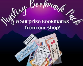 Mystery Bookmark Set | Personalized 5-Pack | Custom Bookish Gift | Non-Licensed Bookmarks | Tailored to Your Favorite Reads & Vibes