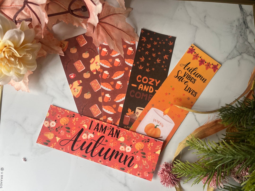 Dark Cozy Fall Bookmark Set | Autumn Bookmarks in Deep Fall Colors ...