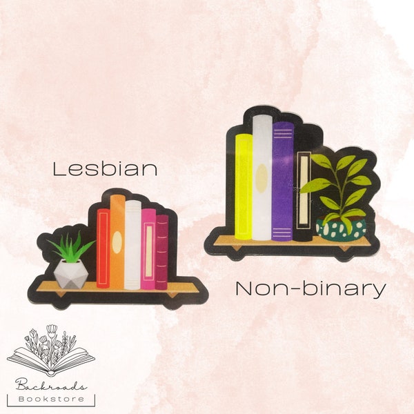 Subtle Pride Bookshelf Sticker | Bookish Sticker Gift | Book Lovers Sticker | Bookish Laptop and Kindle Sticker | Vinyl Gift