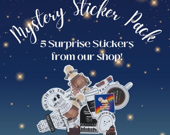 Mystery Sticker Pack | Personalized 5-Pack | Custom Bookish Stickers | Non-Licensed Designs | Tailored to Your Favorite Reads & Vibes