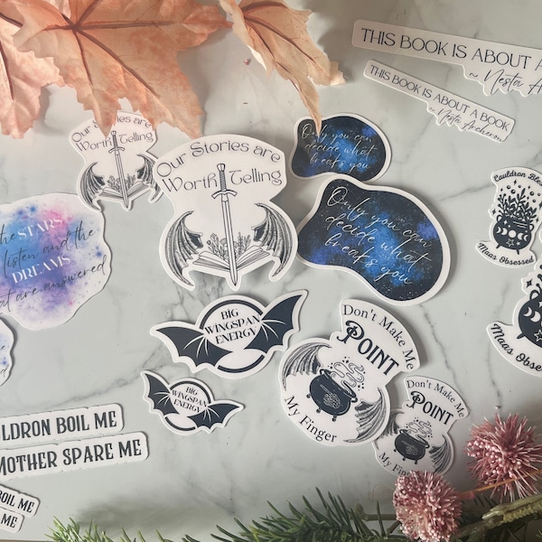 ACOTAR Quotes Waterproof Sticker Collection | A Court of Thorns and Roses | ACOTAR Officially Licensed Merch | Bookish Merchandise