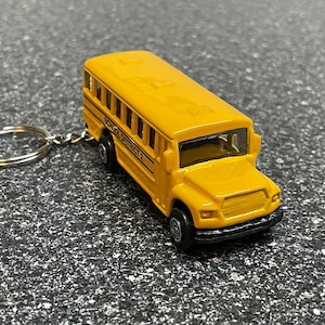 School Bus Keychain Yellow Hot Wheels Matchbox