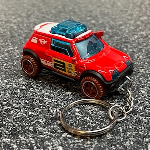 Mini Cooper Rally Keychain Red Hot Wheels Matchbox