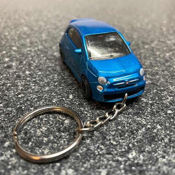 Fits Fiat 500 Keychain Diecast Car