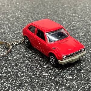 1976 Honda Civic Hatchback Red Keychain Diecast Car