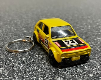 1973 Honda Civic Hatchback Keychain Yellow Diecast Car