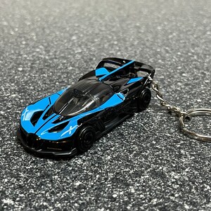 Bugatti Bolide Blue Black Keychain Hot Wheels Matchbox