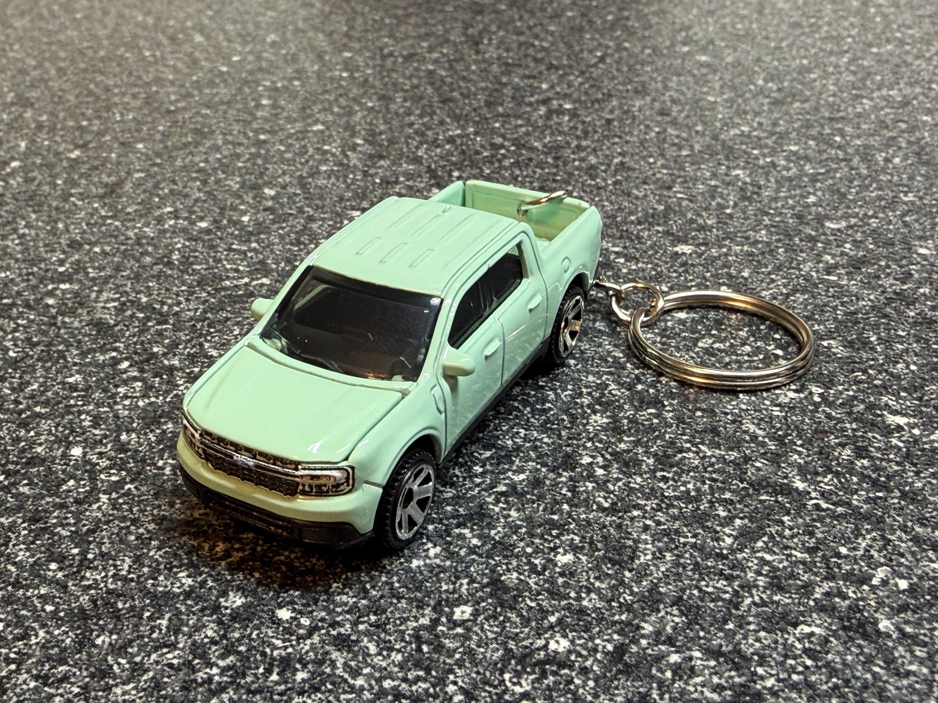 2023 Ford Maverick Cactus Gray Diecast Keychain — Matchbox Style