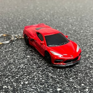 C8 Corvette Stingray Red Z51 Keychain Diecast Car Hot Wheels Matchbox