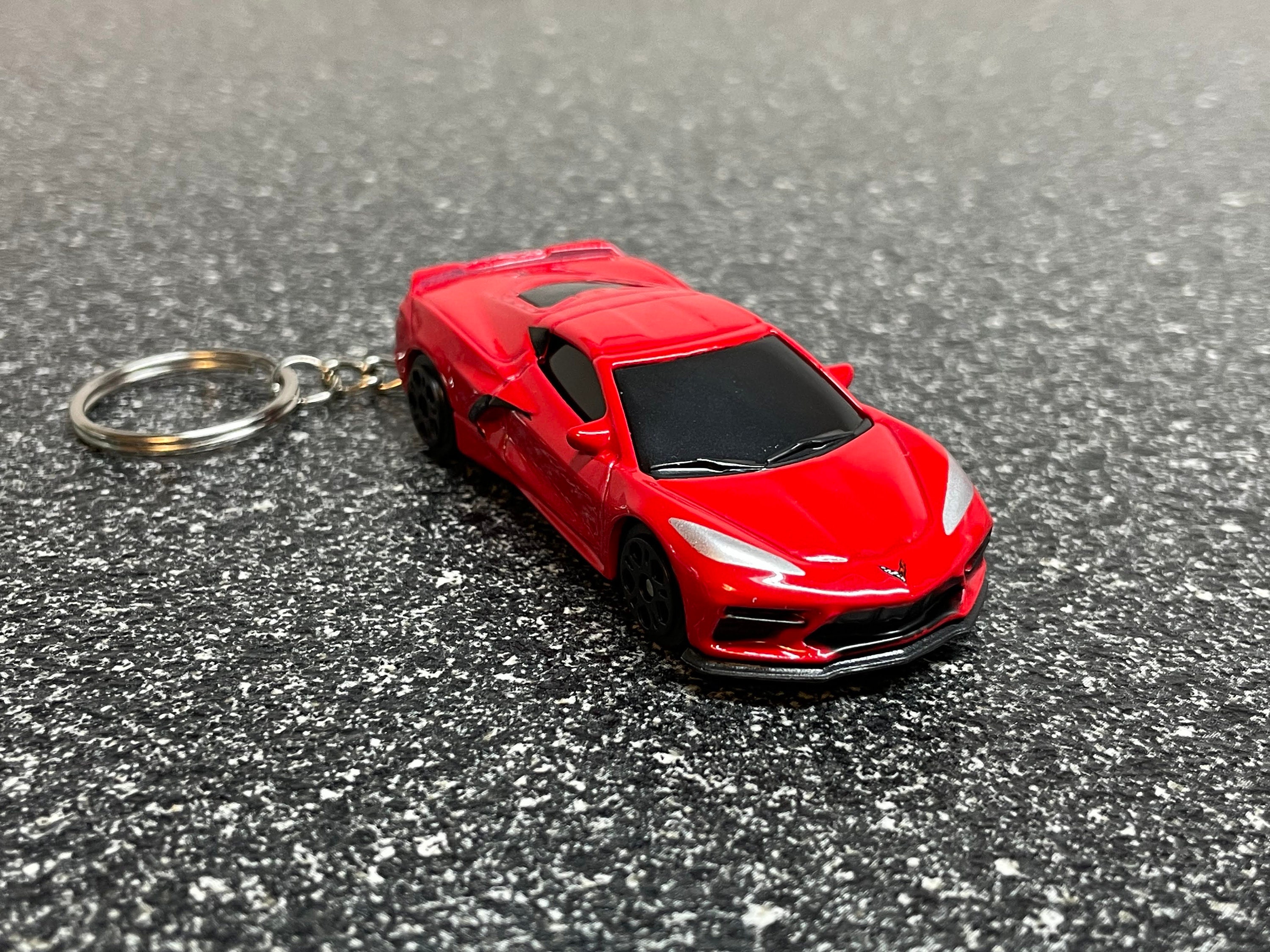 C8 Corvette Stingray Red Z51 Keychain Diecast Car Hot Wheels