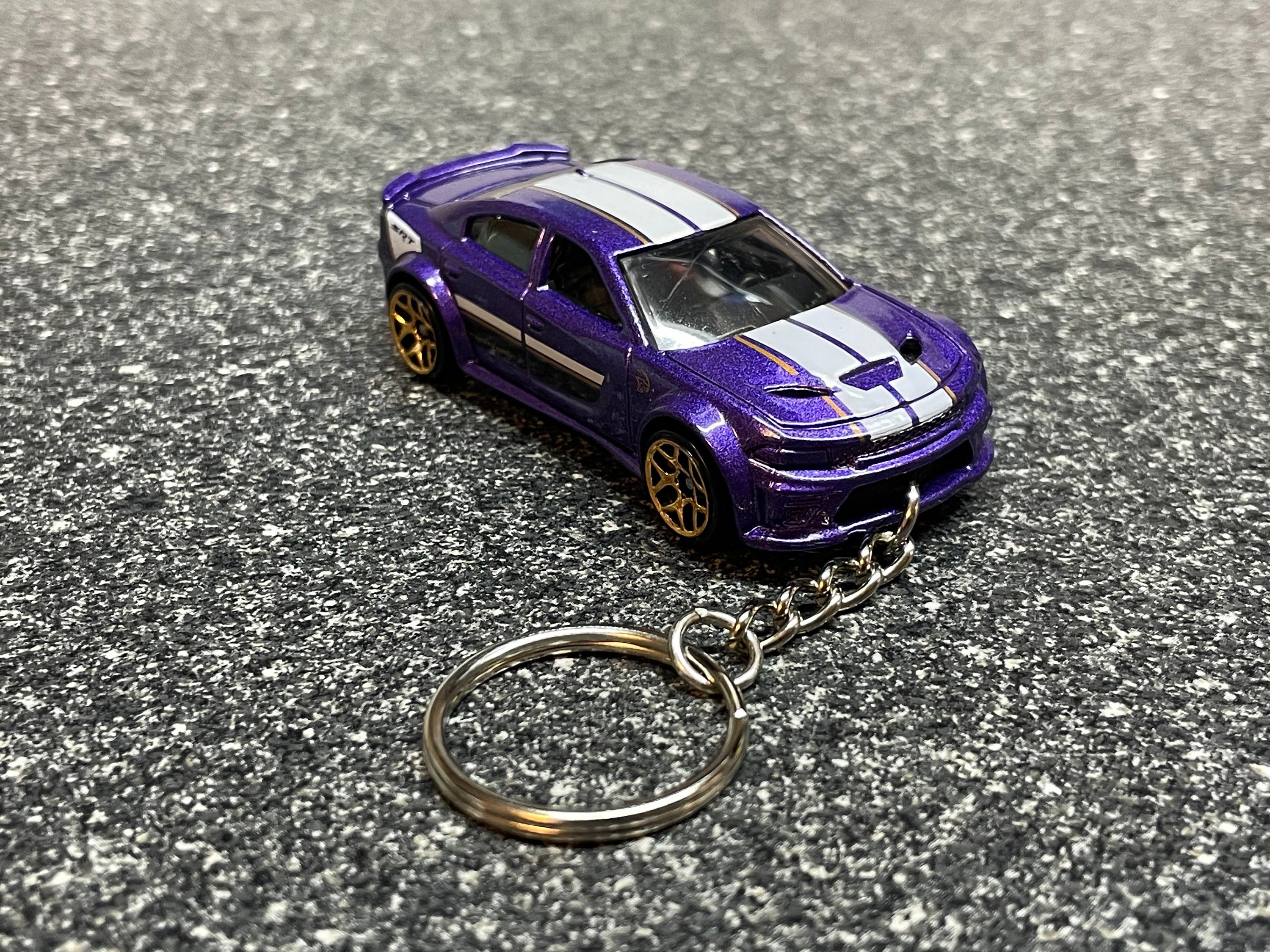 Fits Charger Hellcat Demon Hemi SRT Purple Keychain Diecast Car