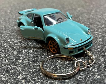 Fits Porsche 911 934 Keychain Blue Hot Wheels Matchbox