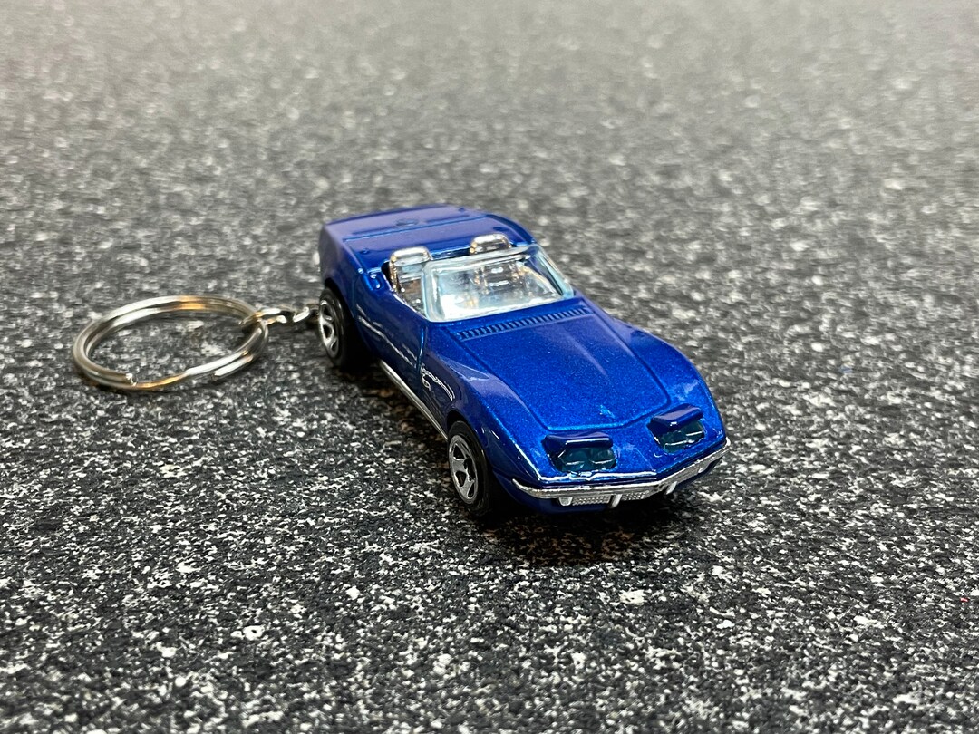 1972 Corvette Stingray Convertible Keychain Blue Diecast Car Hot Wheels Matchbox Etsy