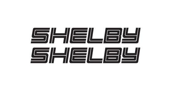 2x Shelby Letters Vinyl Decal Sticker Multiple Colors