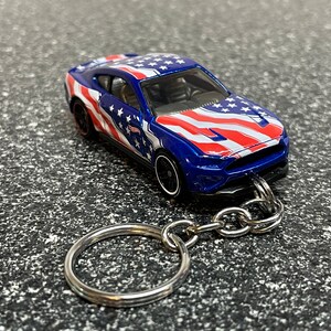 2018 Mustang GT American Flag Keychain Diecast Car