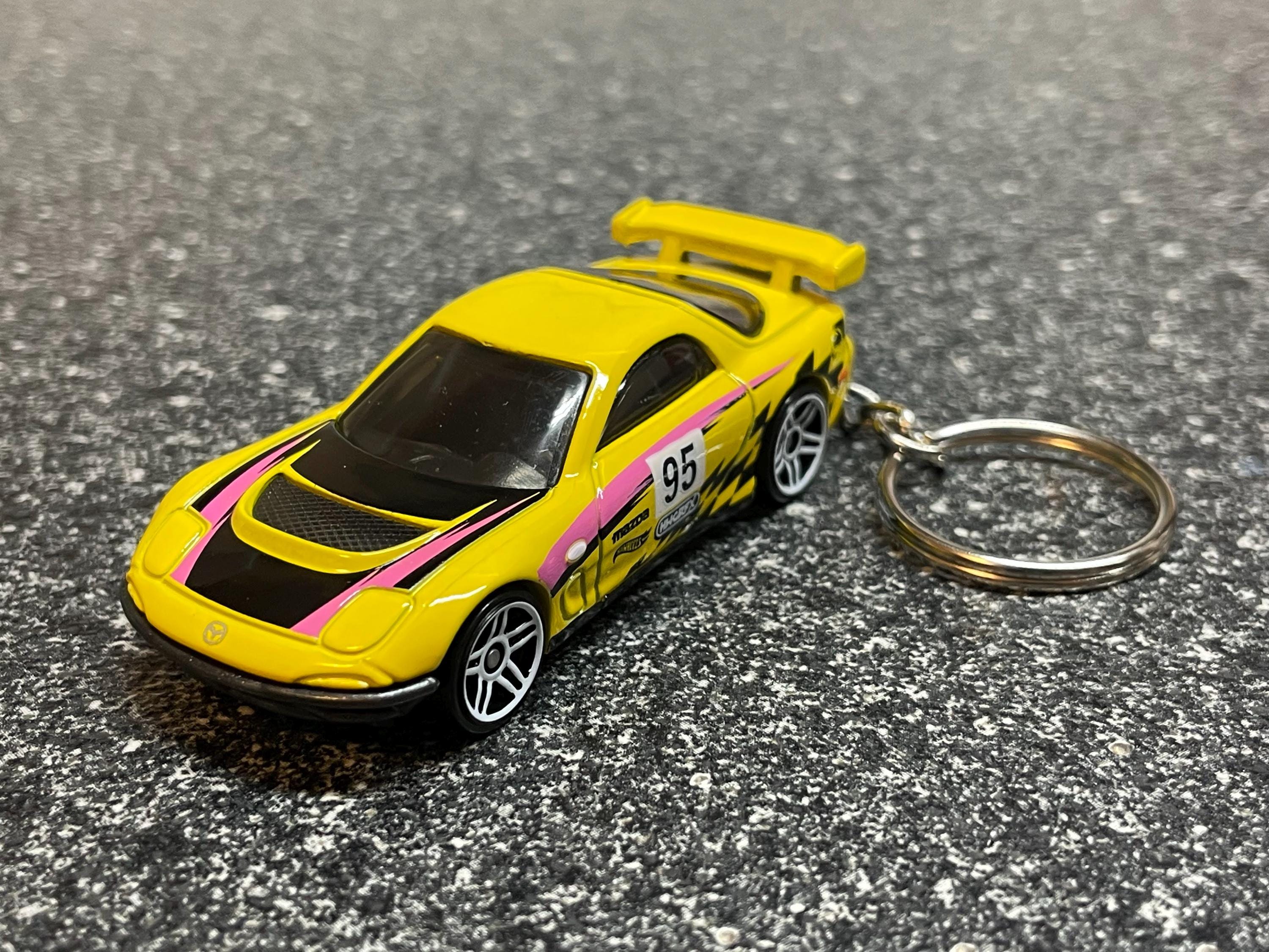 1995 Mazda RX7 Rx-7 Keychain Yellow Drift Matchbox Hot Wheels Matchbox ...