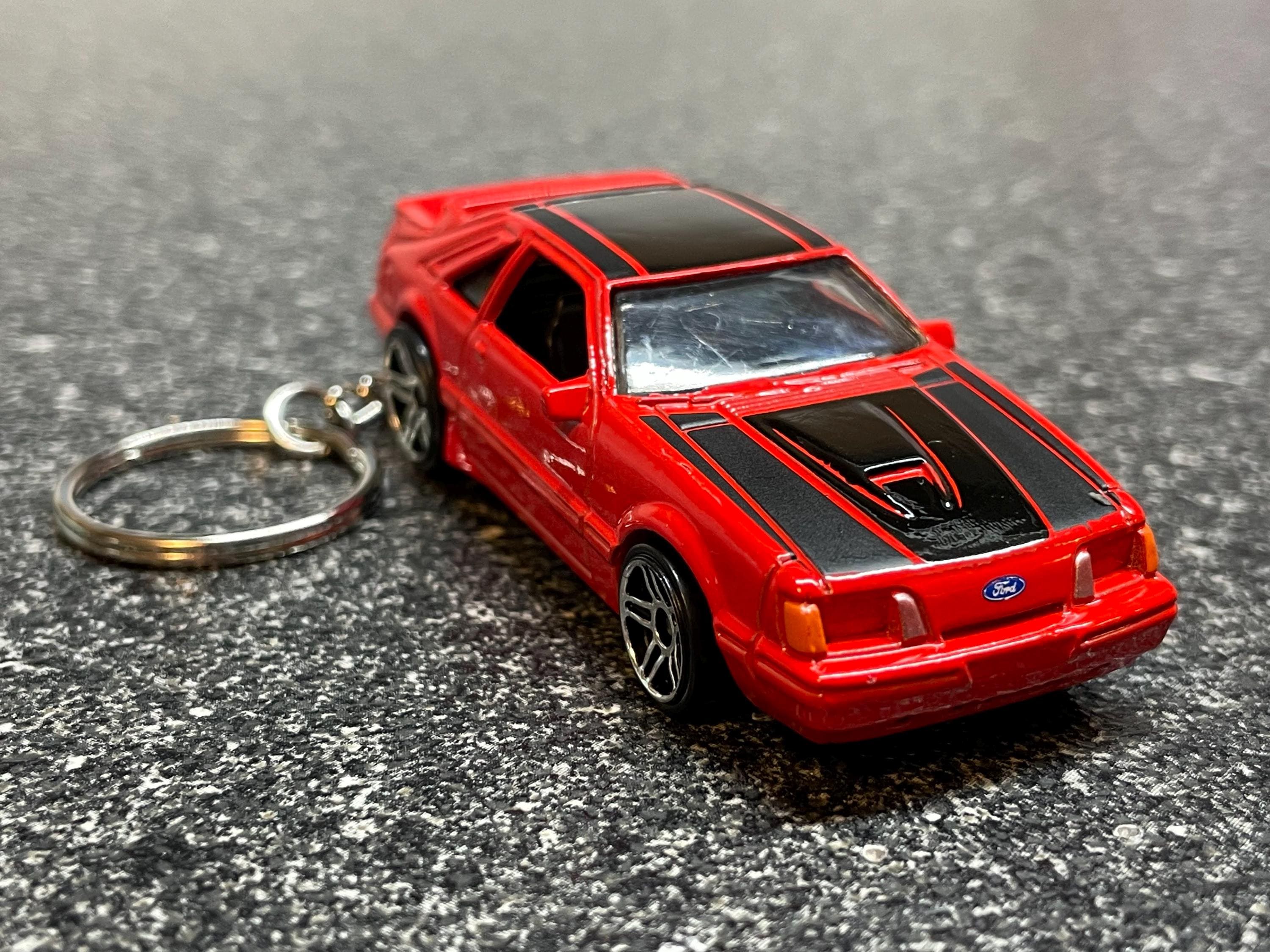Ford Mustang SVO Fox Body Keychain Red Diecast Car Hot Wheels