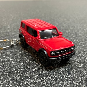 Bronco 4 Door Keychain Red Matchbox Hot Wheels Car