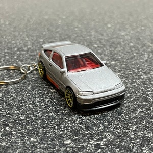Honda CRX Silver Custom Keychain Hot Wheels Matchbox