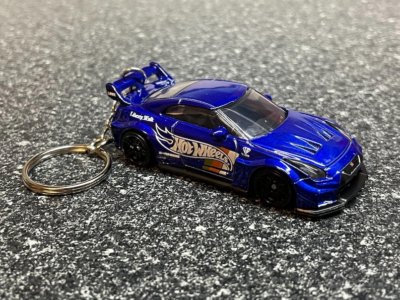 Nissan GT-R Liberty Walk Keychain R35 Blue Hot Wheels Matchbox - Etsy