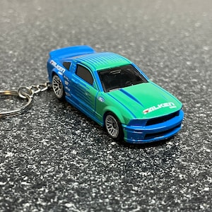 2007 Mustang GT Falken Keychain Diecast Car Hot Wheels Matchbox