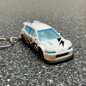 1992 Honda Civic Drag Racer Custom Keychain Hot Wheels Matchbox