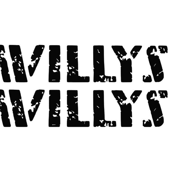 Willys Hood Vinyl Decal Sticker Multiple Colors