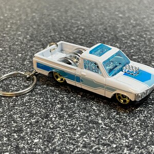 1972 Chevy Luv Truck Keychain White Hot Rod Custom Hot Wheels Matchbox