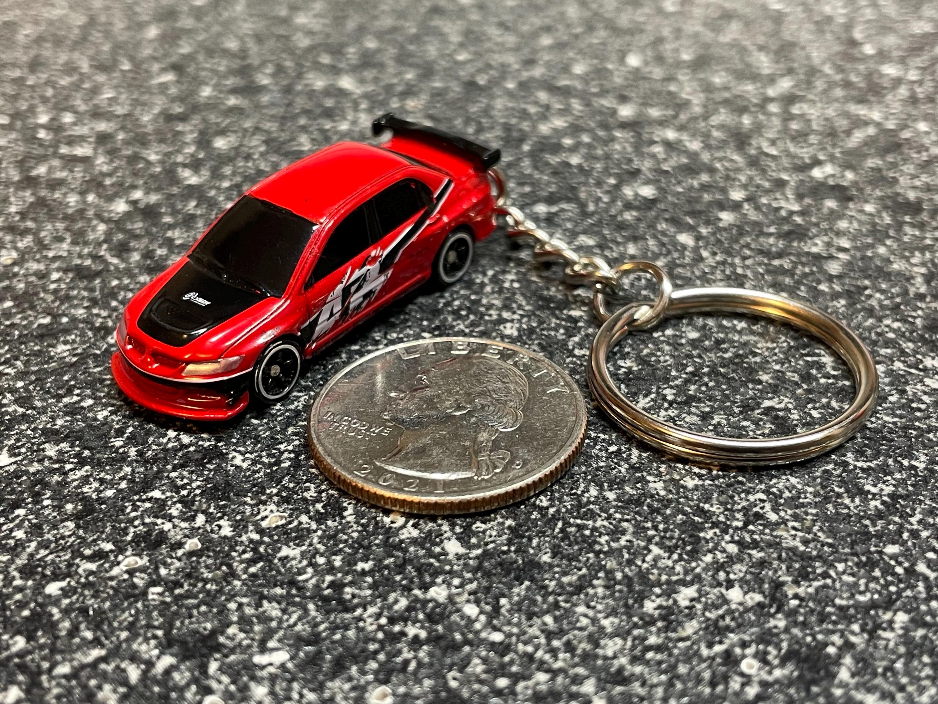 Red Carbon Fiber Look 5 3/4" Lanyard Keychain Key Holder For Mitsubishi Lancer EVO