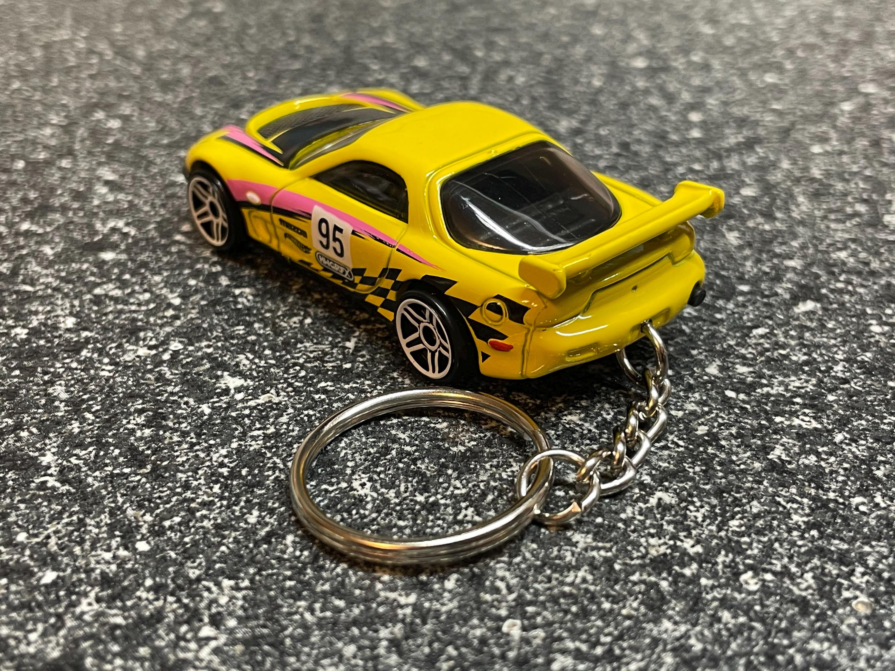 1995 Mazda RX7 Rx-7 Keychain Yellow Drift Matchbox Hot Wheels Matchbox ...