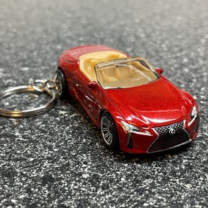 Lexus LC500 Keychain Red Hot Wheels Matchbox Convertible