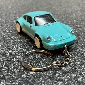 Fits Porsche 911 Carrera 964 Keychain Blue Hot Wheels Matchbox