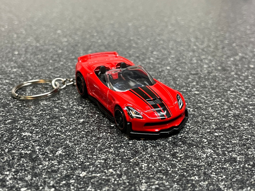 C7 Corvette Z06 Convertible Red Keychain Diecast Car Etsy