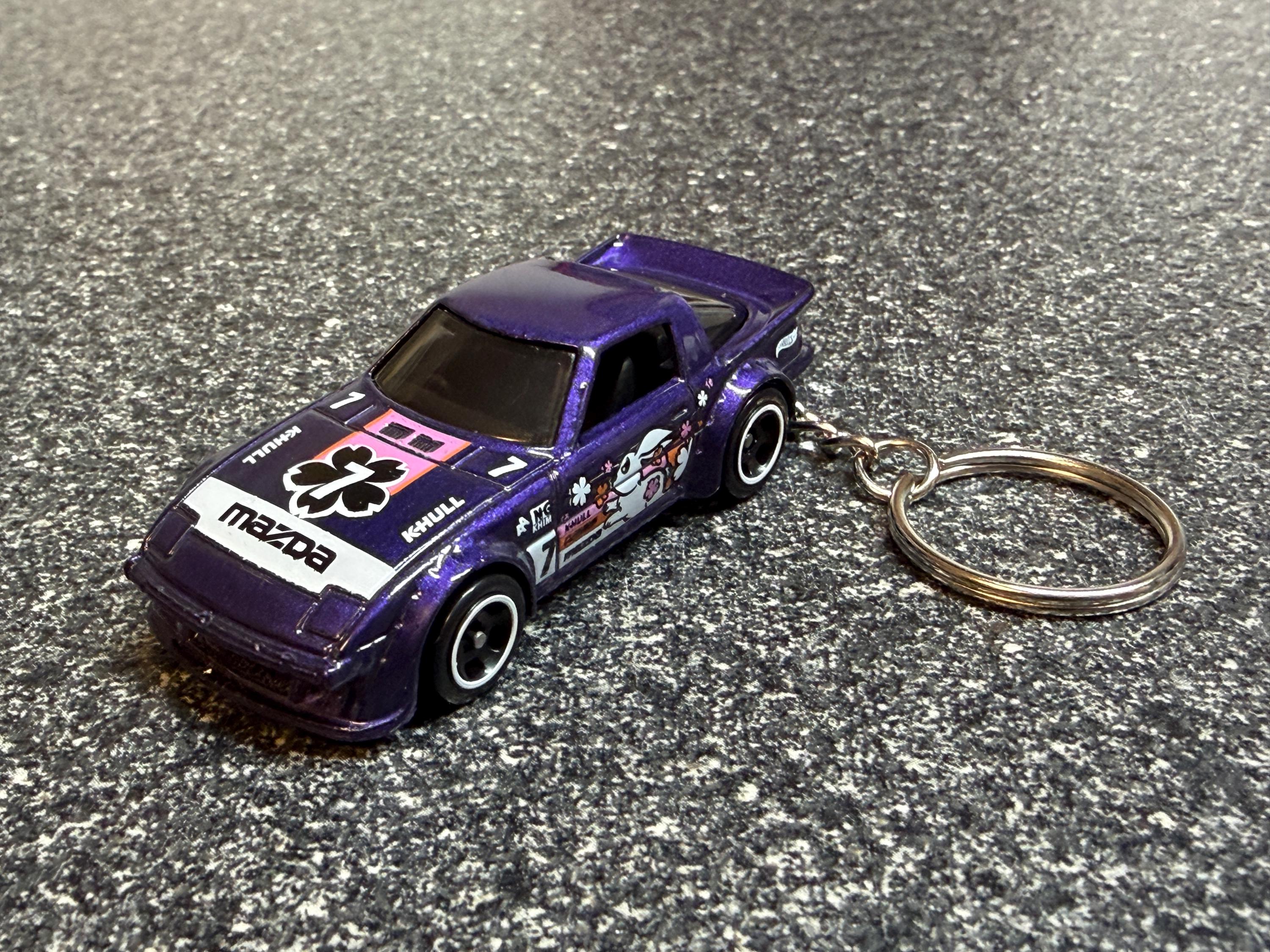 1985 Mazda RX7 Rx-7 Keychain Purple Matchbox Hot Wheels Matchbox - Etsy