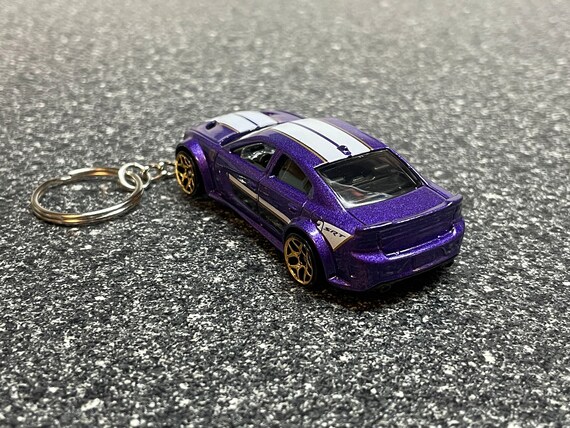 Fits Charger Hellcat Demon Hemi SRT Purple Keychain Diecast Car
