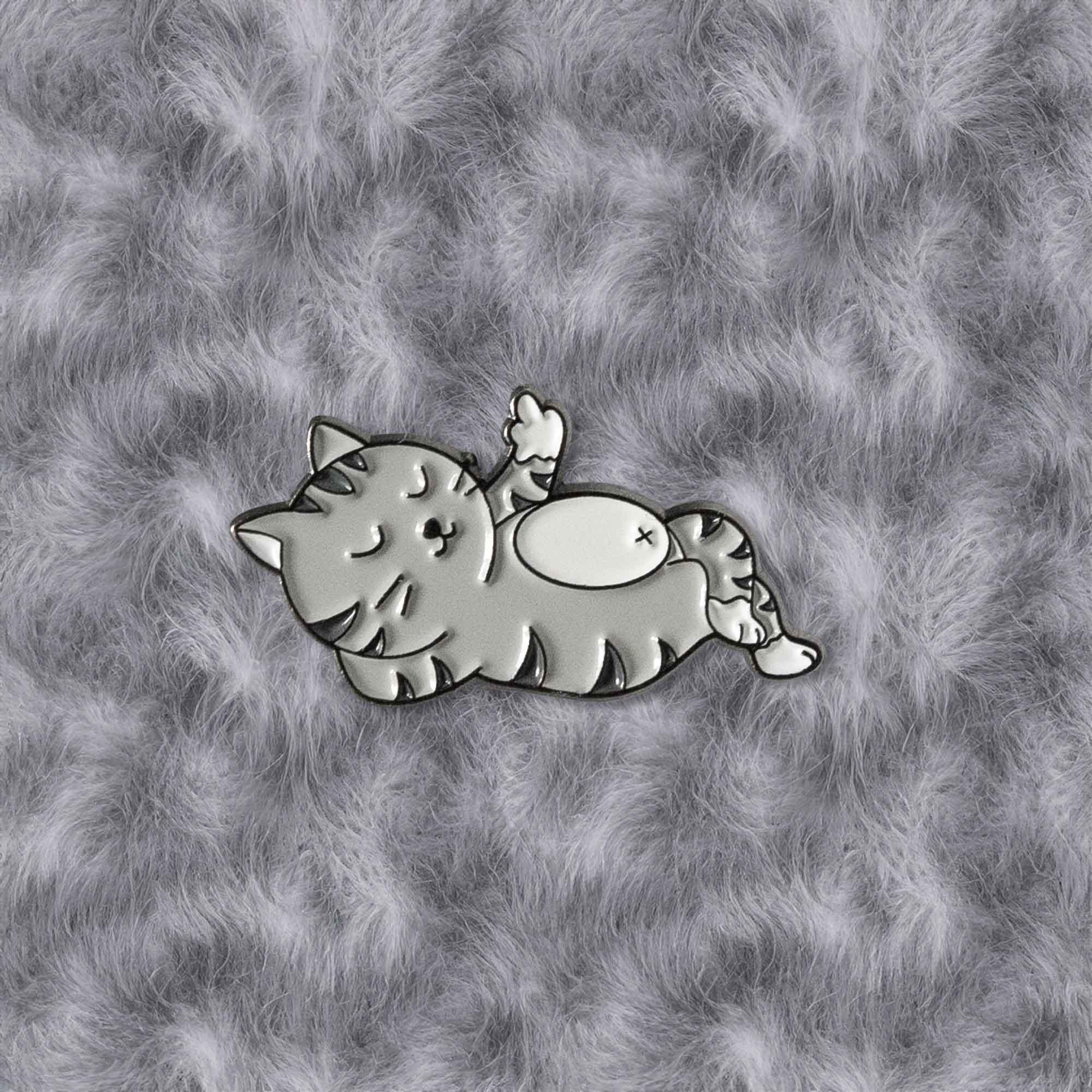 Funny Cat Brooch Pin - Middle Finger Gesture Lapel Pin, Humor Enamel Badge For Jackets & Bags - View #6