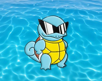 Przypinka emaliowana z przywódcą gangu Squirtle: akcesorium do kieszonkowego potwora Turtle