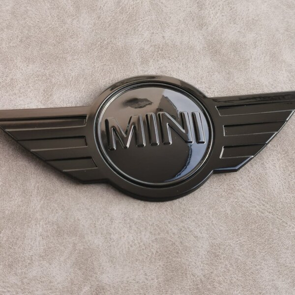 Mini Cooper One Logo 11,5x5 cm Nero lucido Emblema cofano baule Badge R50 R52 R55 R56 R57 F54 F55 Accessorio JCW Logo per auto