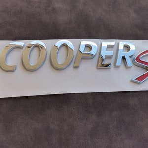 Cooper S Anagram Emblem for Trunk Rear Lid of Mini Cooper Logo Accessory for Cars Chrome Color