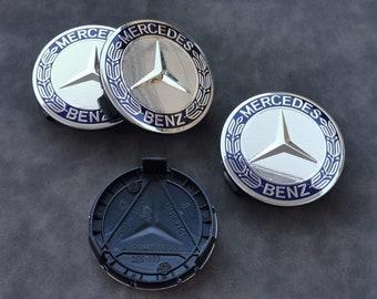 75mm Mercedes Hubcaps Dark Blue Color Wheel Center Caps Rim Covers AMG Car Accessory