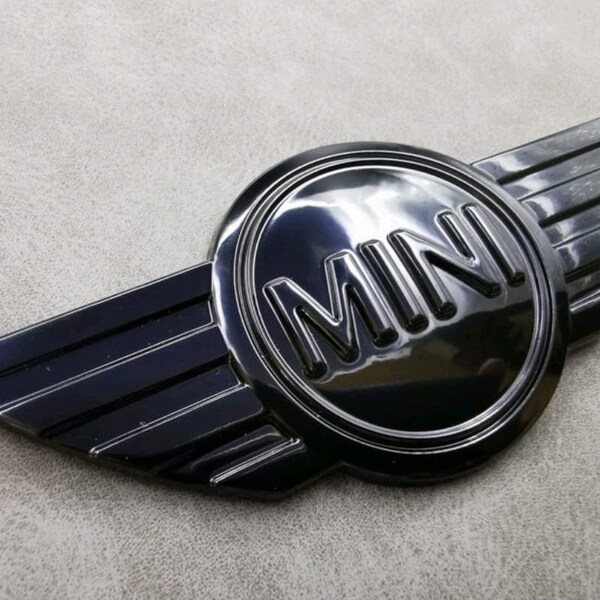 Mini Cooper One Logo 11.5x5cm Glossy Black Emblem Hood Trunk Badge R50 R52 R55 R56 R57 F54 F55 Accessory JCW Logo for Cars
