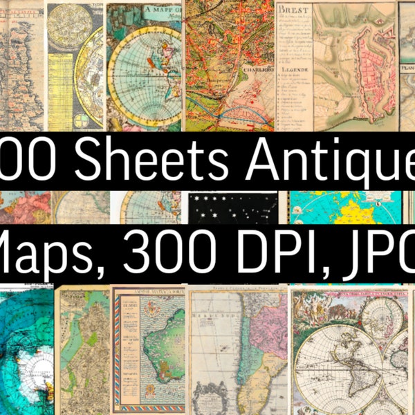 100 Ancient World Maps Collection | Vintage World Maps | Antique Map | Digital Maps Printable Collection
